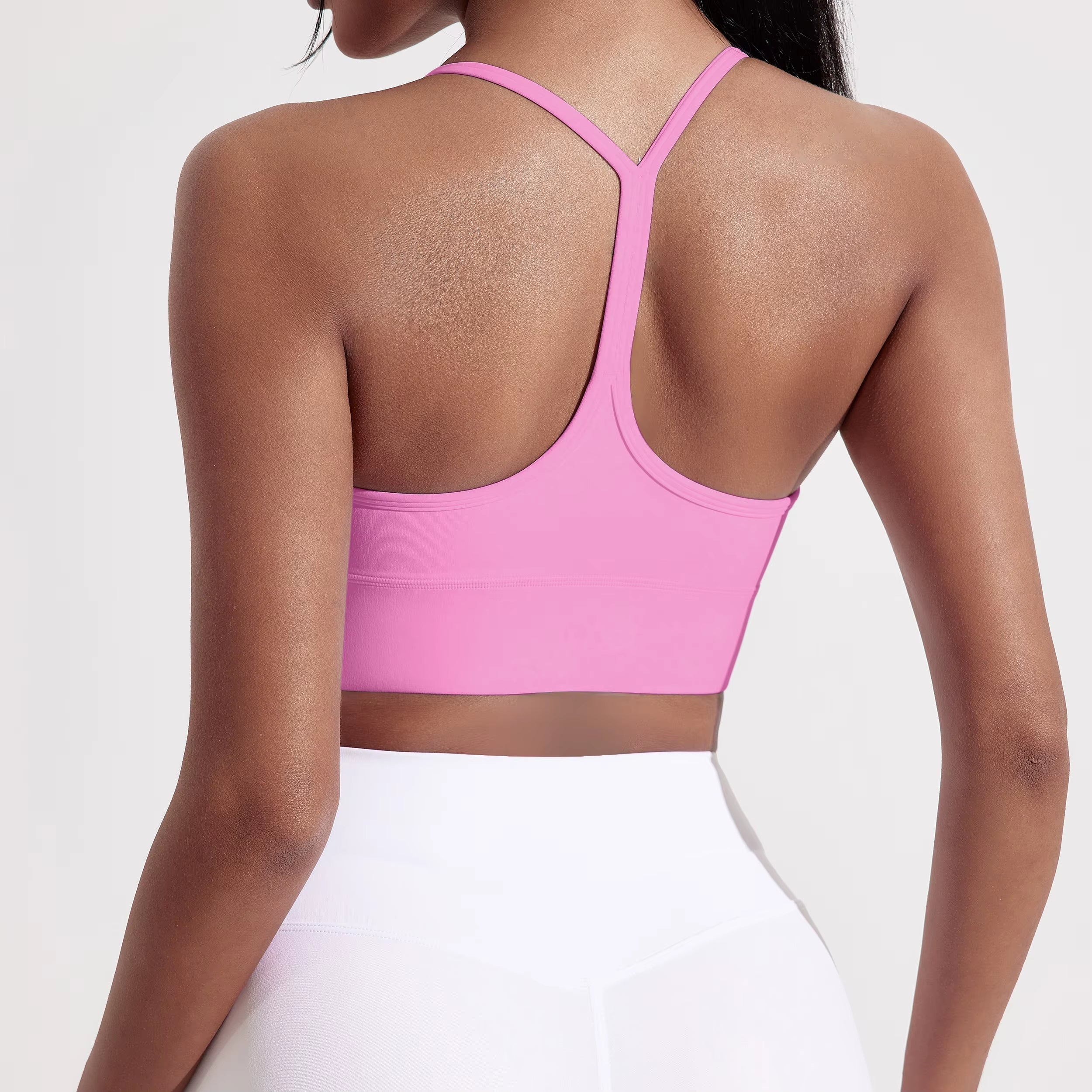 Solid Color Gym Yoga Underwear Women Y Shape Fitness Sport Bra High Strength Tight Top Comprehensive Training with Chest Pad