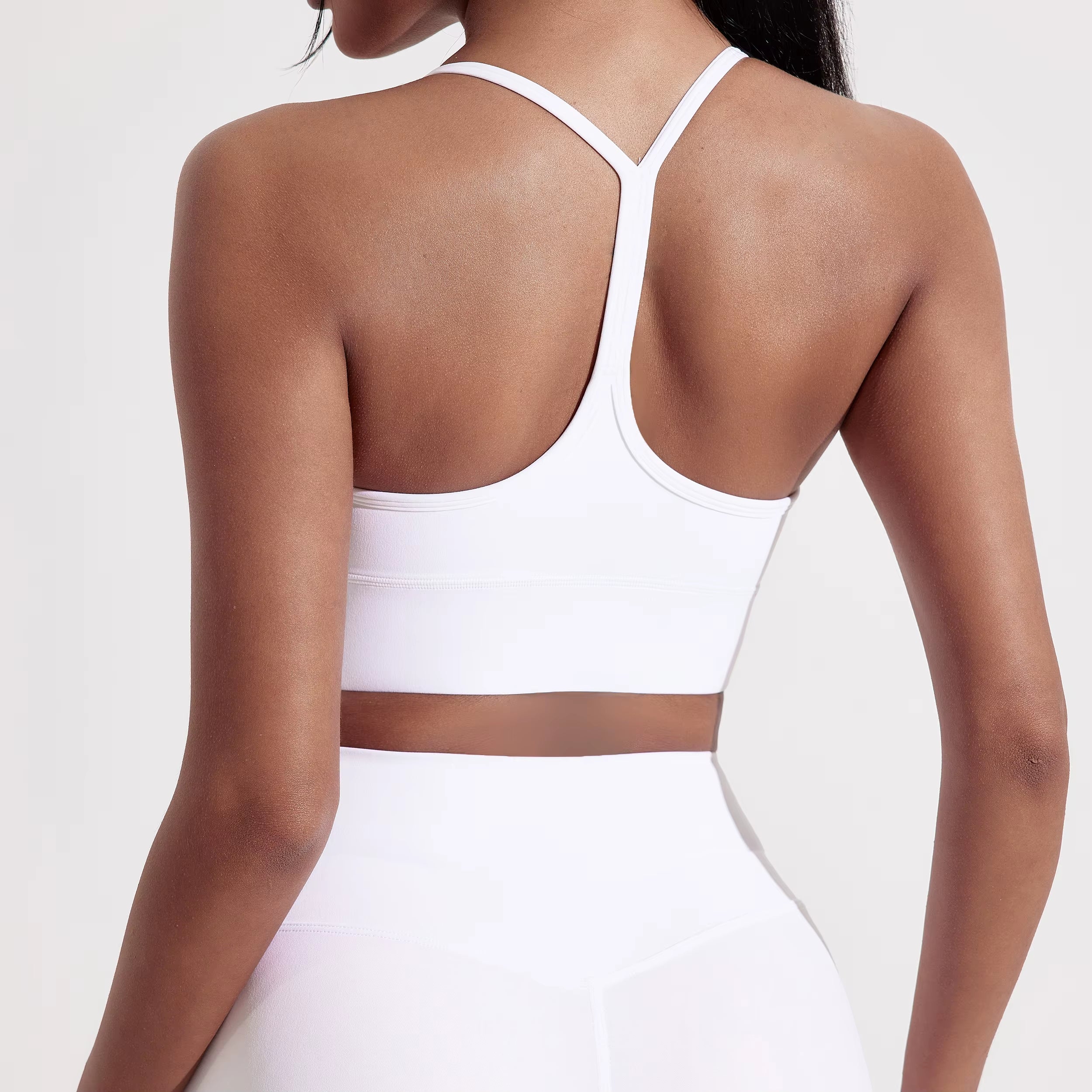 Solid Color Gym Yoga Underwear Women Y Shape Fitness Sport Bra High Strength Tight Top Comprehensive Training with Chest Pad