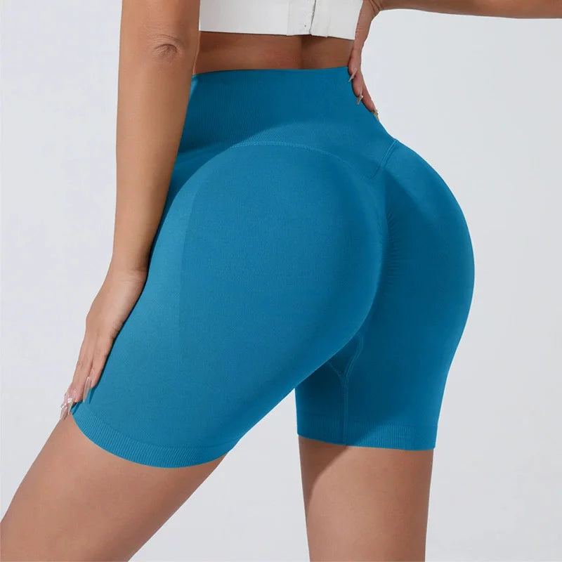 Peach Hip Lifting Sports Shorts Women High Waist Belly Slimming Running Training Quick-Drying Trousers Tight Three-Point Shorts