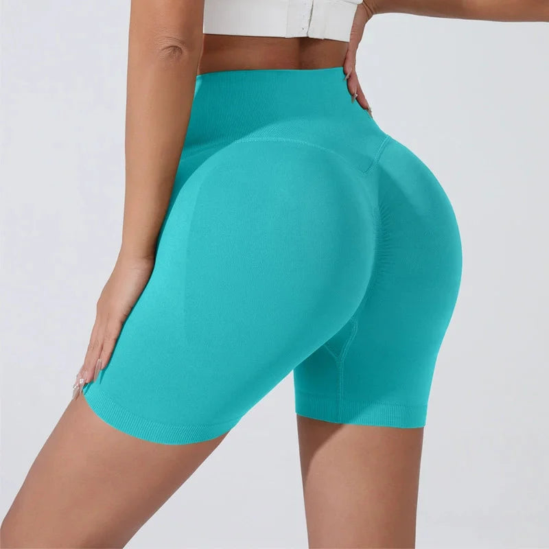 Peach Hip Lifting Sports Shorts Women High Waist Belly Slimming Running Training Quick-Drying Trousers Tight Three-Point Shorts