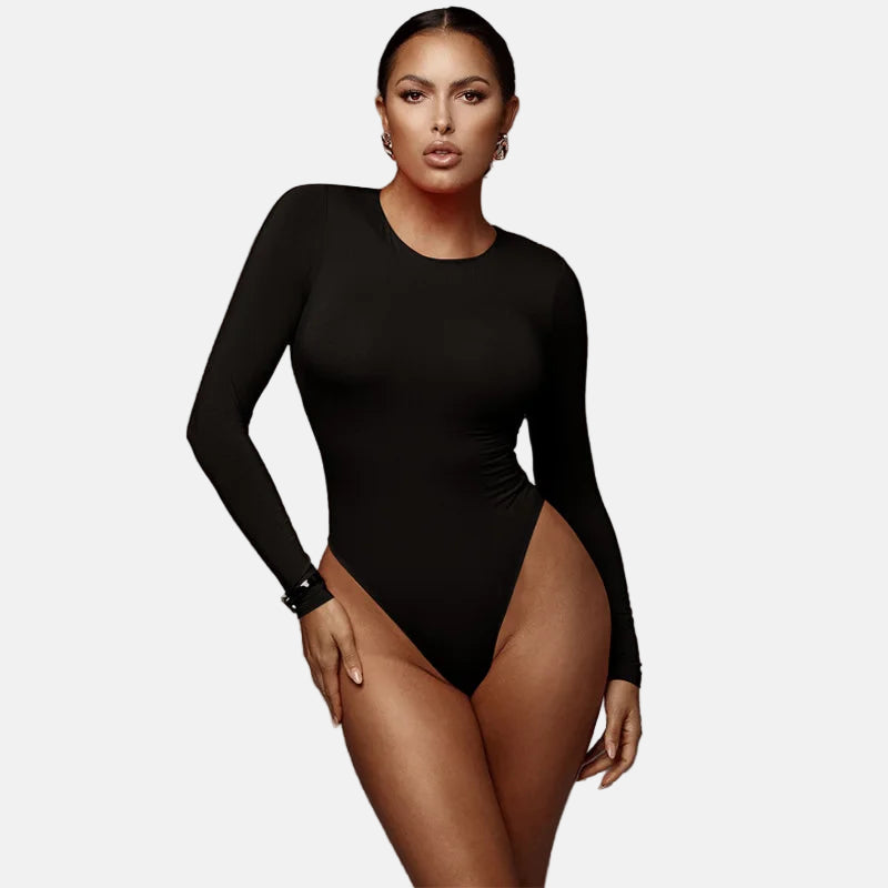 O Neck Long Sleeve Solid White Sexy Bodysuit Women Black Autumn Winter Body Top Gray Casual Lady Streetwear Bodysuits