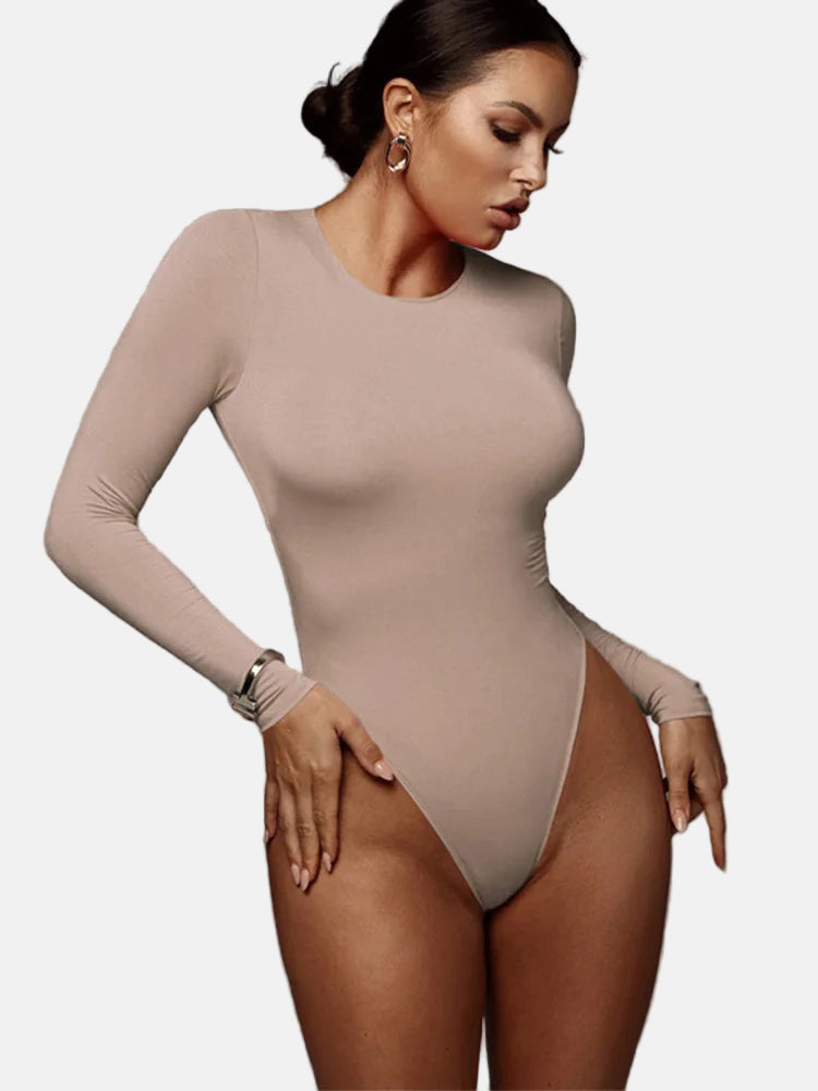 O Neck Long Sleeve Solid White Sexy Bodysuit Women Black Autumn Winter Body Top Gray Casual Lady Streetwear Bodysuits