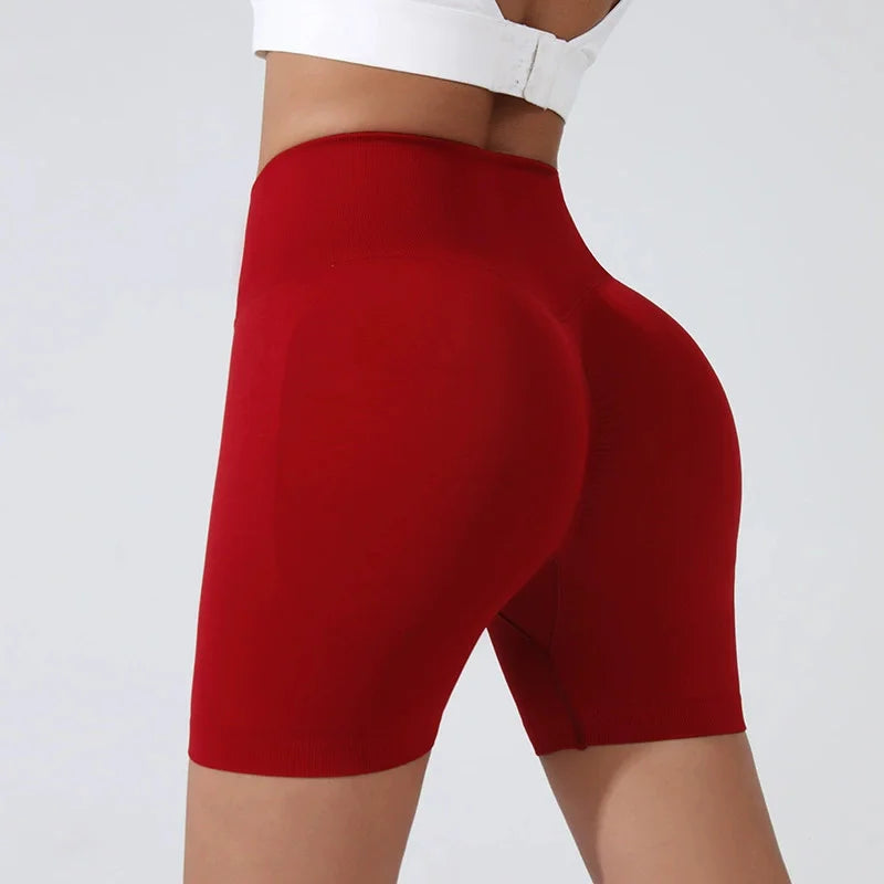 Peach Hip Lifting Sports Shorts Women High Waist Belly Slimming Running Training Quick-Drying Trousers Tight Three-Point Shorts