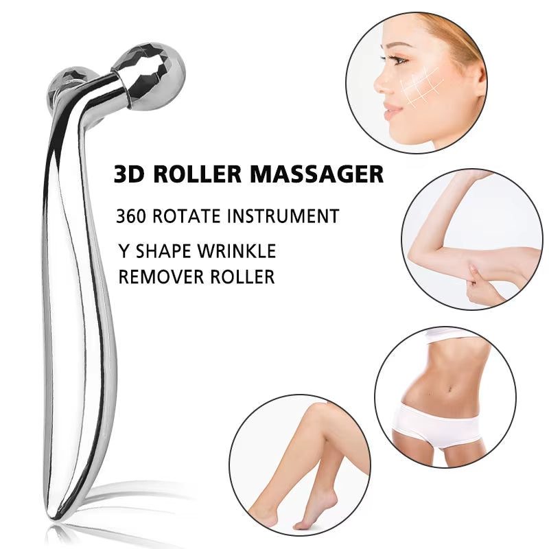 3D Y-Shaped Facial Massage Roller 360° Rotating Face Lifting Firming Face Slimming Remover Facial Massager Skin Care Tool