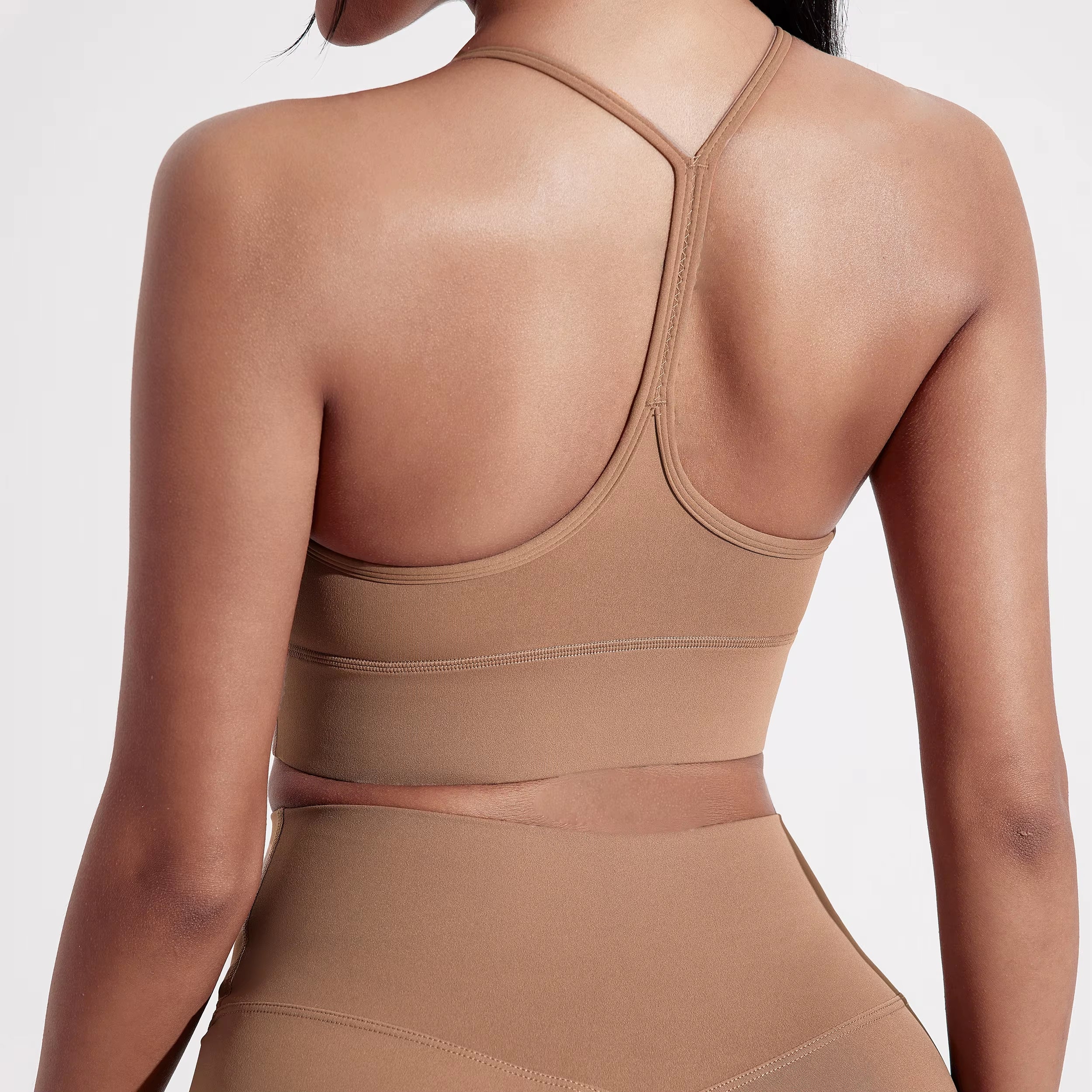 Solid Color Gym Yoga Underwear Women Y Shape Fitness Sport Bra High Strength Tight Top Comprehensive Training with Chest Pad