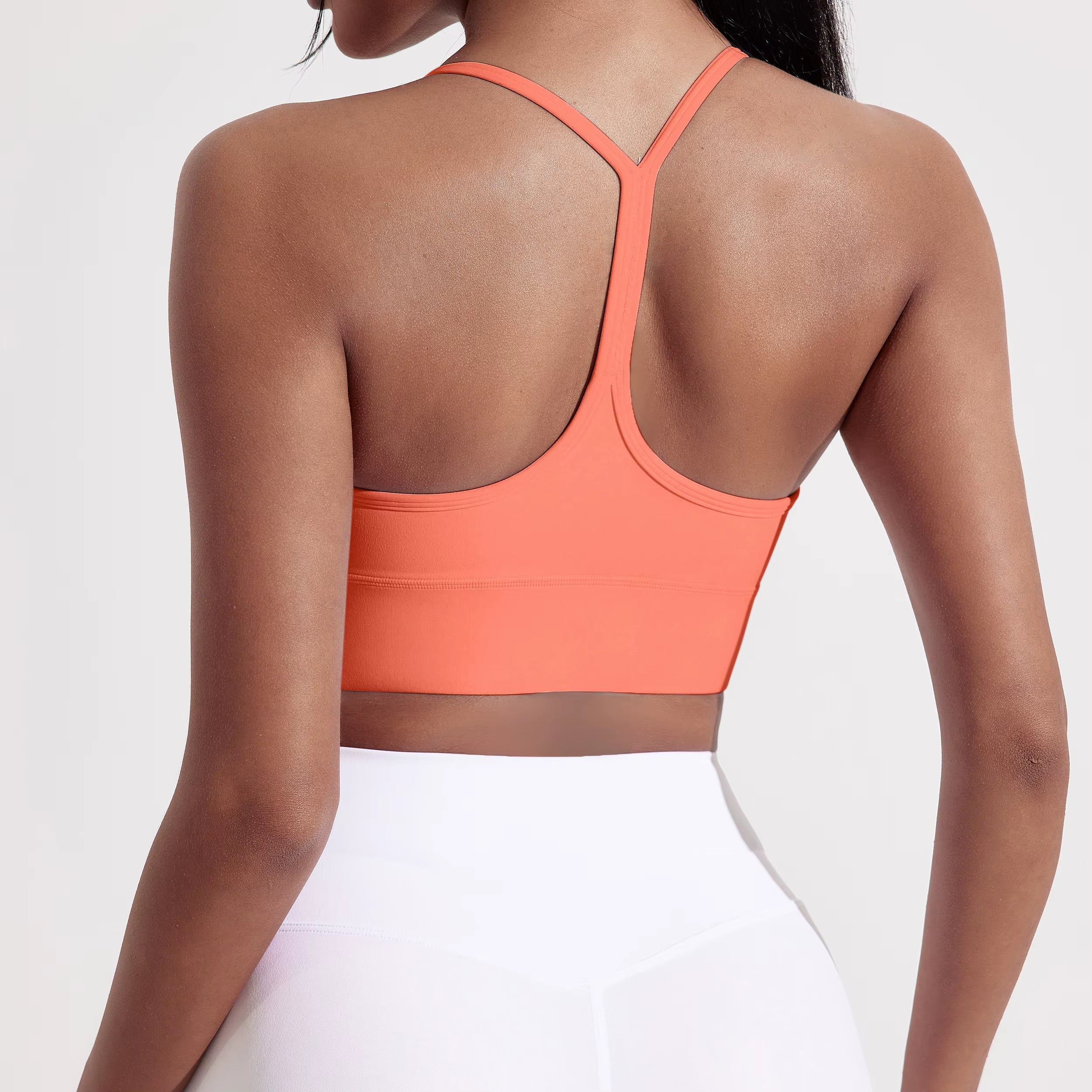 Solid Color Gym Yoga Underwear Women Y Shape Fitness Sport Bra High Strength Tight Top Comprehensive Training with Chest Pad