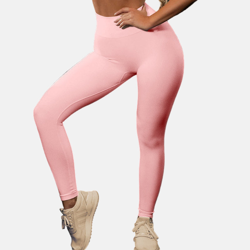 Seamless Yoga Sport Set Fitness Women Running Leggings Short Sleeve Tops