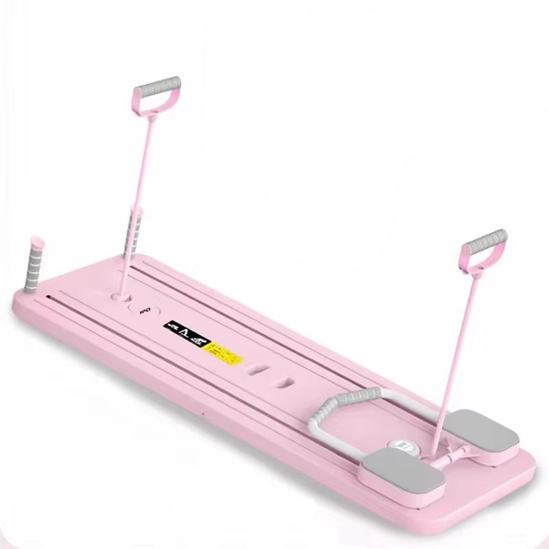 Commercial Home Foldable Pilates Board Multifunctional Reformer Abdominal Core Trainer A_B Roller Wheels Workout Exercise